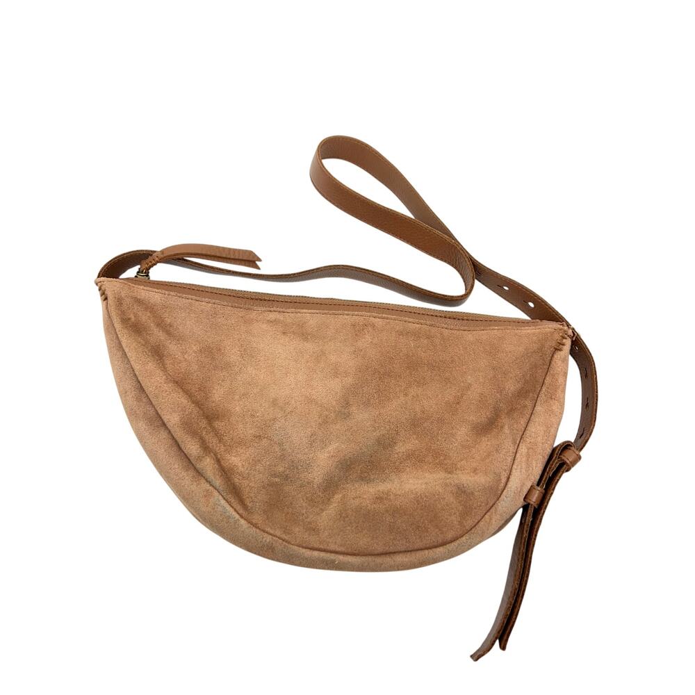 The Sak Tess Sling Crossbody Bag Brown Leather Suede Strap